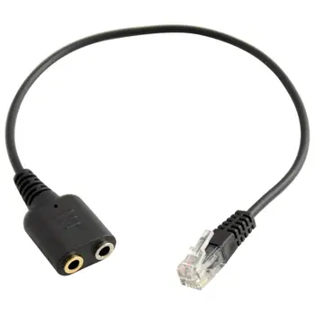 Detail-2x RJ9 Til 2 Port 3,5 mm Female Jack headset Adapter Kabel til Telefon Headset til CISCO