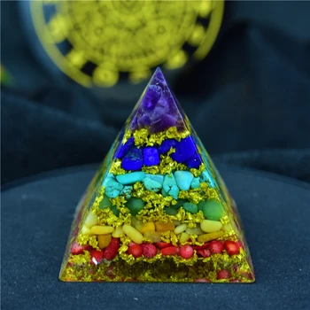 Elite Oprindelige 7 Chakra Orgone Pyramide Energi Generator Amethyst Crystal Natrual Sten Reiki Emf Beskyttelse Til Chakra Healing
