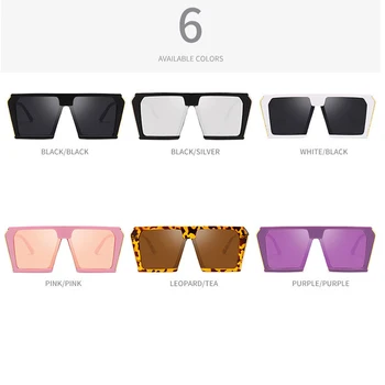 2020 Nye Vintage Luksus Brand Design Dame-Pladsen Overdimensionerede Solbriller Kvinder Mode Spejl Flad Top Kæmpe Solbriller Til Kvinder