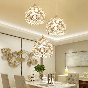 Moderne Krystal Pendel Lamper Design Hvid/Sort Jern Lysekrone til Hjem Hængende Lamper Bar Stue Dekoration Belysning E27
