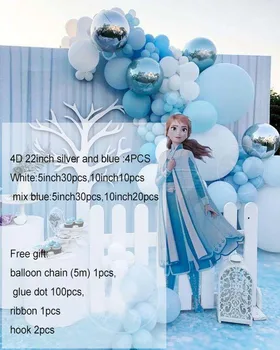 Snowflake Ballon Guirlande-Arch-kit til Vinter Eventyrland, Christmas, Baby Shower Prinsesse Fødselsdag Dekoration