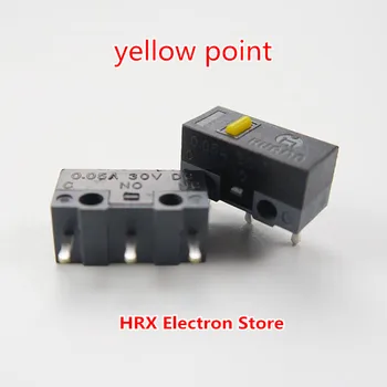 10STK/MASSE HUANO mus micro switch knap liv på 8 mio sølv kontakte gul punkt