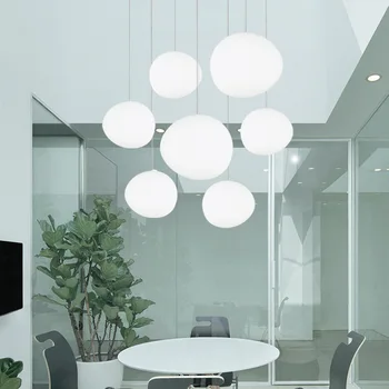 Nordisk Vedhæng Lys LED Pendel Lamper Rundt Globe Glas Hanglamp For at Spise Stue, Soveværelse, Køkken Suspension Armatur