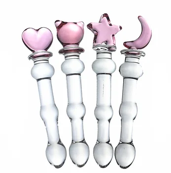 Sex Legetøj Glas Pinde Voksne Kvindelige Køn Produkter, der Elsker Katte Halvmåner Fem-stjernede Dildo Anal Plug