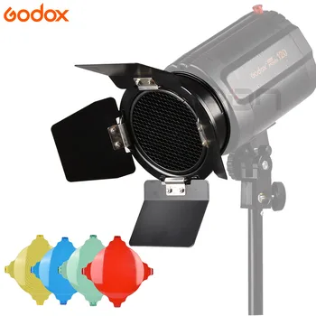 Godox BD-03 ladeporten+Honeycomb Grid - + 4 Farve Filter For Fotografering Video Studio Flash Tilbehør Universal Mount