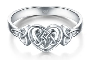 Love Ring 925 Sølv Celtic Ring for Kvinder, Bryllup, Engagement Ring