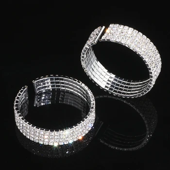 Klassisk Elegant Sort Krystal Brude Smykker Sæt Afrikanske Rhinestone Bryllup Halskæde Øreringe Armbånd Sæt WX081