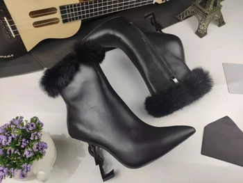 Luksus mærke kvinders støvler i klassisk stil, efterår og vinter støvler håndlavet pels støvler 2020 ny