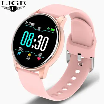 LIGE Smart mode Ur Kvinder Mænd Fitness tracker pulsmåler blodtryk funktion smartwatch mand Til Android, ios+Max