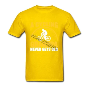 Monteret Team T-shirt Mænd Tees Tilpassede T-Shirt, Toppe med Cykling Bedstefar Får Aldrig Gamle, Mens Sommeren Bomuld Rund Hals