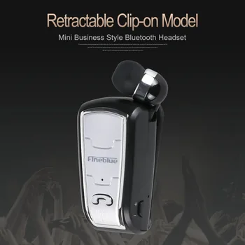 FineBlue FQ208 Trådløse Stereo-Bluetooth-Hovedtelefon Udtrækkelig Øretelefon Klip Håndfri Hovedtelefoner Med Micr til Smartphones