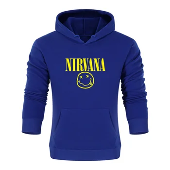 Ny Bomuld Street Fall Winter Sweatshirt Nirvana Hombre Rock Harajuku Print Pullover Hip Hop Tøj Med Lange Ærmer Pels
