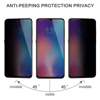 Privacy-Filter Hærdet Glas Fuld Dækning Film Antispyware Shield skærmbeskytter til XIAOMI Mi 9/Mi 9 SE/Mi 8/Mi-8 SE/Mi 8 LITE