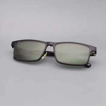 En halv Frame Briller Mænd Spænde Polariserende Clip-on Solbriller Magnet Rustfrit Stål Night Vision Goggles Kørsel Recept