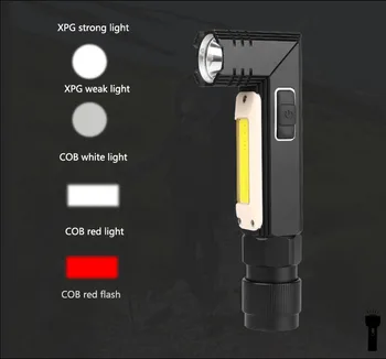 Nye 1000LM Ultra Lyse LED Lommelygte Vandtæt COB Lys USB-Genopladelige Fakkel Hale Magnet Arbejde Light-90 Grader Drej