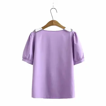 2020 Nye Mode Brand Oversize Tshirt Kvinder Teeshirt Casual Korte Turn-down Krave Solid Regelmæssig Polyester Klædes