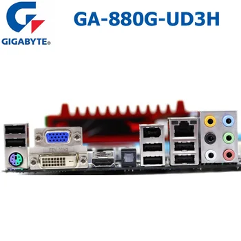 Socket AM3 DDR3 Gigabyte GA-880G-UD3H Desktop-Bundkort med SATA II AMD 880G GA-880G-UD3H Originale, brugt Bundkort