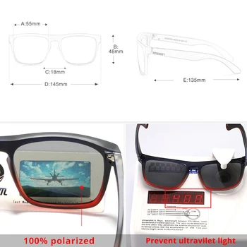 KDEAM Mode Plast-Pladsen Polariserede Solbriller Man Klassiske Brand Design Nuancer Sport Spejl UV400 Solbrille Med Box