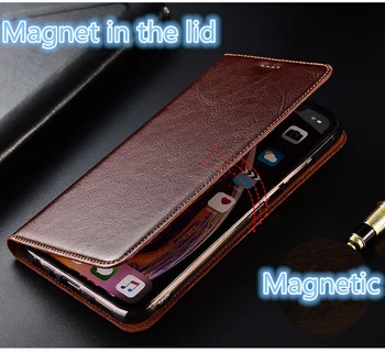 Ægte læder flip phone taske-kort slot holder til Motorola Moto G8/Moto G8-Plus/Moto G8 Spille ultra slank telefon dækker coques
