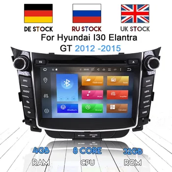 UK STOCK Android 8.0 7.1 Radio Bil DVD-afspiller GPS Navigation Styreenhed FM For Hyundai I30 Elantra GT 2012-2016 Mms-Lyd