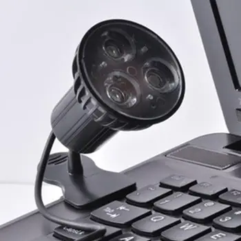 Nye Super Lys 3 LED Port Klip På Stedet USB-Lampe Til Bærbar PC, Notebook Sort USB-Lys