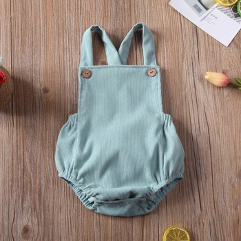 Baby Sommer Tøj Nyfødte Spædbarn Baby Dreng Piger 0-24M Bodysuit Buksedragt Fløjlsbukser Tøj Backless Udstyr