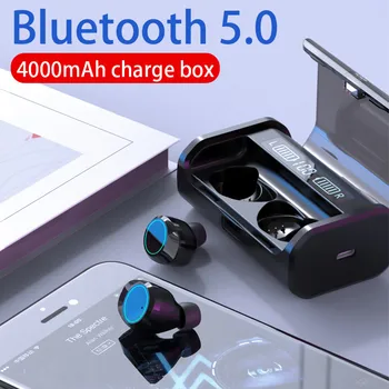 G 06 TWS Trådløse Hovedtelefon Bluetooth-V5.0 TWS Trådløse Bluetooth Hovedtelefoner LED-Display Med 4000mAh Power Bank Headset