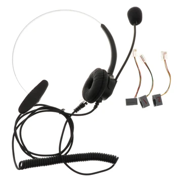 Call Center Mono Kontor, Telefon, Headset & Coiled Kabel-RJ9 Stik Til Avaya