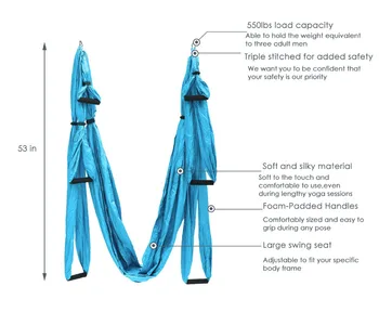 15 Farve 6 Håndterer Anti-tyngdekraft-Antenne Yoga Hængekøje Sæt Multifunktion Yoga Bælte Flyvende Yoga Inversion Af med Taske