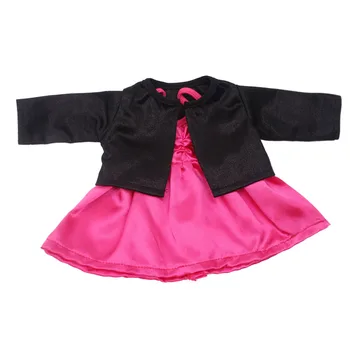 43 cm baby dukker kjole nye født Magenta kjole + sort frakke Baby legetøj passer Amerikansk 18 tommer Piger dukke f320