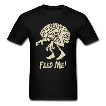 Braindead Feed Me T-shirt Mænd Fremmed Ting T-Shirt The Walking Dead Hjernen Print Tees Retro 80'er Korte Ærmer Bomuld Streetwear