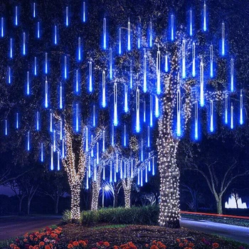 30/50cm Udendørs LED String Lys meteorregn Regn 8 Rør LED Fe Lys Vandtæt Til Træet Have Dekoration Holilady Lampe