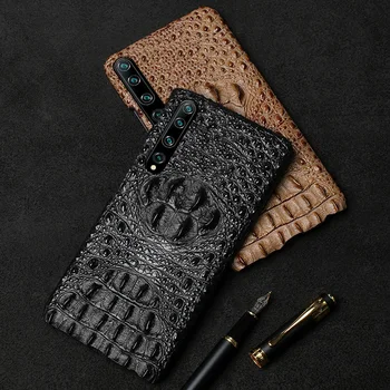 LANGSIDI Mænd business Læder taske til Xiaomi mi 10 10pro stødsikkert Mode fundas dække Luksus krokodille læder coque capas