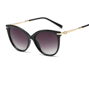 Black Cat eye Kvinders briller 2020 Nye Luksus mærke diamant kvindelige solbriller vintage Metal Ramme nuancer Solbriller