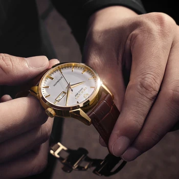 ROCOS Mænds Mekanisk Ur Luksus Guld Armbåndsure til Mænd Klassisk Elegant Analog Casual Business-Ure -R0101