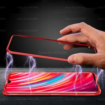 360 Magnetisk Glas Tilfældet For Xiaomi Redmi Note 7 8 Pro Bagcoveret Metal Bumper På Xaomi Xiomi Redmi Note8 Note7 Pro Tilfælde Capa