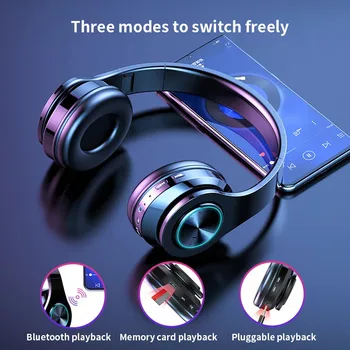 B39 LED Farverige Vejrtrækning Lys Bærbare Folde Indbygget FM Trådløse Bluetooth Hovedtelefoner Med MIKROFON Støtte TF Kort Mp3-Afspiller