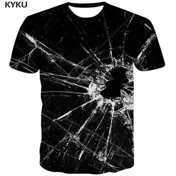 3d-Tshirt Sort Hul T-shirt Mænd Harajuku Casual t-shirts Sort Tshirt Trykt kortærmet T-shirts, Casual Streetwear Toppe