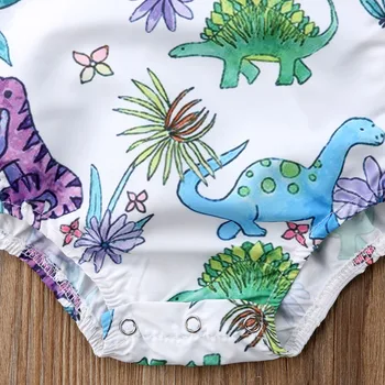 Mode Nyfødte Baby Pige Dinosaur Romper Buksedragt Sunsuit Tøj Tøj Sommer