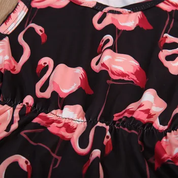 2018 hot Baby Buksetrold Børn Piger Flamingo Toassel Buksedragt Hovedbøjle Udstyr 2STK mode summer print dejlig ærmeløs CH
