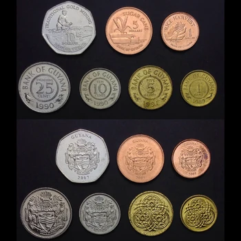 7piece/masse Guyana mønt Indeholder multi-vinkel mønter oprindelige Ikke rundsendes