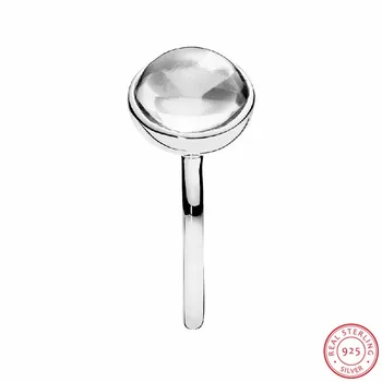 Elegant 925 Sterling Sølv Unik Top-cut Klare CZ Imponerende Glans Poetisk Dråbe Stabelbare Ringe til Kvinder Smykker FLR077C