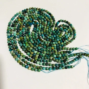 Naturlige Kina Turkiser Facted Perle-Perler,Facetslebet Lille Spacer Perle-Perler,Størrelse 2 mm 3 mm 4 mm Lille Perle Sten 1of 15.5