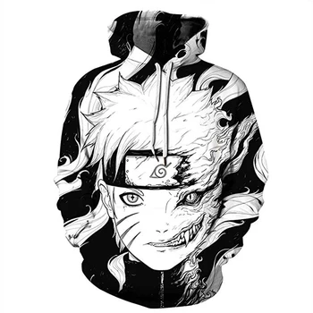 3D Naruto Hættetrøjer Mænd/kvinder Mode Hot Høj Kvalitet Streetwear Sasuke kakashi 3D-Print Mænd Hættetrøjer Sweatshirt Trøjer Pels
