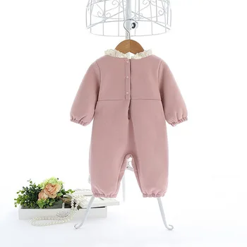 Baby Vinter Bodysuit Infant Piger Prinsesse Tøj Palace Stil Baby Fortykket Warm Romper 0-2 år