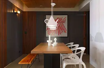 Moderne harpiks tekande vedhæng lys kop Te Pendel bar/kaffe belysning E27 Enkelt hoved hvid/Sort/Rød hjem dekoration gratis