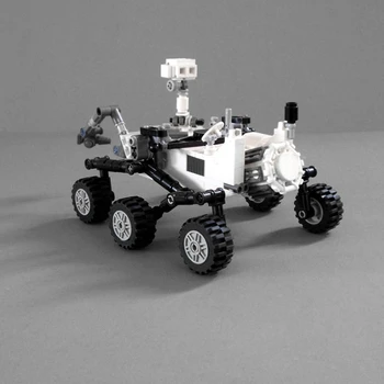 Universet Planet Probe rumstation Raket Lunar Landing Vehicle Transport med Båd byggesten Legetøj til Børn Gif