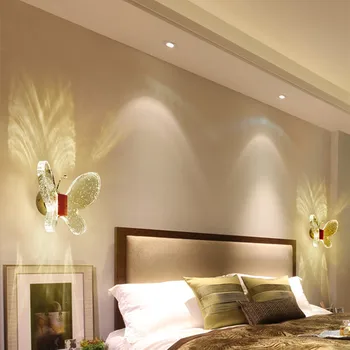 Bubble Krystal Sommerfugl LED væglamper Minimalistisk, Moderne Stue Soveværelse væglamper Seng, Væg Sconce Midtergangen, Trappen, Lampen