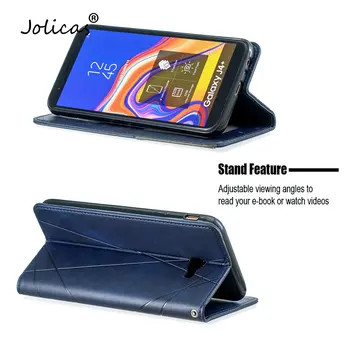 J4 Plus Enkel Mobiltelefon Covers Til capa Samsung J4 Plus PU Læder Flip Wallet Case sFor Celle Samsung Galaxy ajax J4+ Coques
