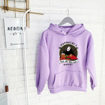 Kaonashi ' s Spis Alt hvad Du Kan Buffet hoodie harajuku sjove hoodie kvinder ullzang spirited away print hættetrøje